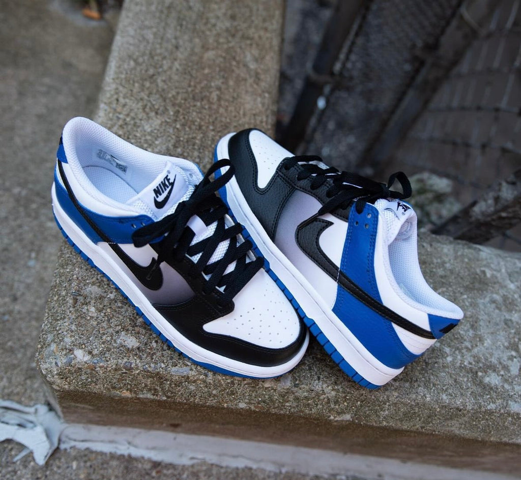 NIKE DUNK LOW WHITE BLACK ROYAL FADE WOMENS